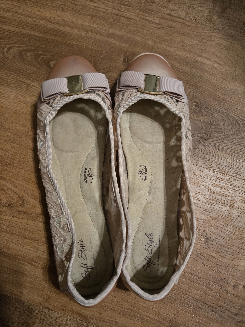 Soft Style Pink Pearl Bow Flats